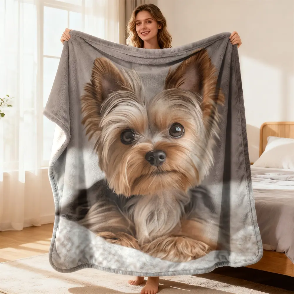 Custom Dog Photo Blanket Personalized Pet Blanket, Custom Dog Lover Gift with Your Pet Picture, Personalized Throw Blanket for Dog Mom Dad, Pet Memorial Blanket, Cute Custom Blanket for Couch Bed, Unique Christmas Birthday Gift for Pet Owners