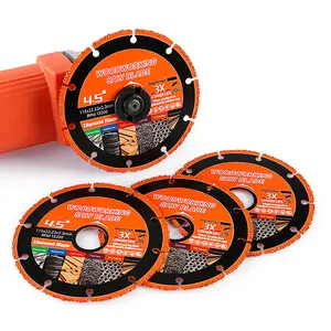 LOZLIN 2PCS 4.5" Diamond Saw Blades for Wood w/ Steel Nails, PVC, Hard Alloy - Multi-Material Angle Grinder Discs Anti-Kickback Teeth for Carpentry, Metal & DIY Power Tool