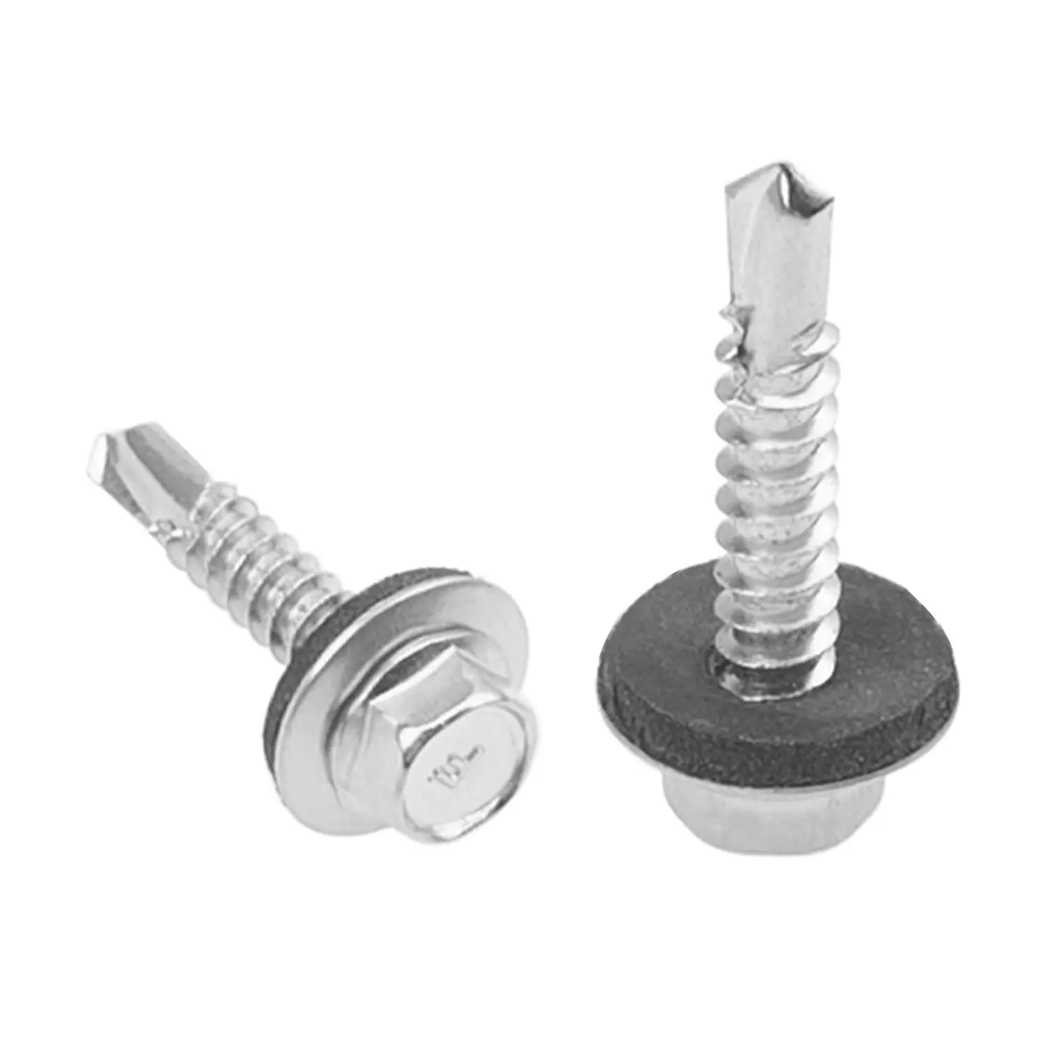 100 count #10x1'' Self Drilling Screws with Rubber Washer, 410 Stainless Steel Roofing Screws Hex  Self Tapping Screws with EPDM Washer
