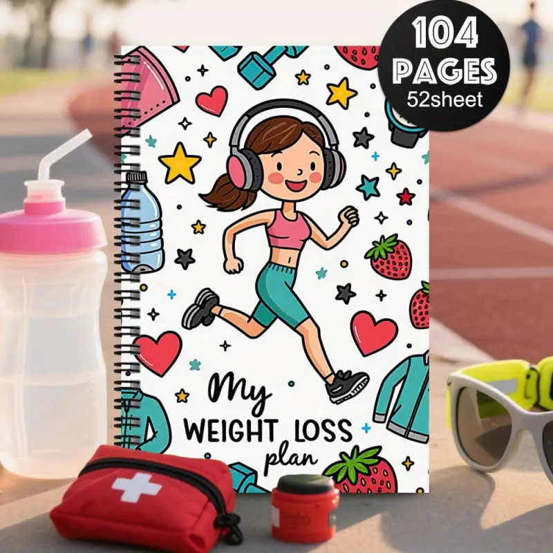 1 Weight Loss Planner & Health Journal Log Structured fitness schedule and daily workout plan Exercise Suitable for men and women Weight loss and fitness enthusiast journal Goal tracker and progress diary Workplace organizer