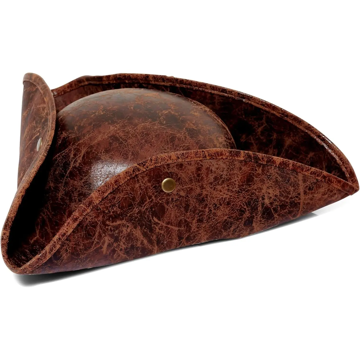 Distressed Faux Leather Pirate Tricorn Hat for Adults -  Style Pirate Tricorn Hat for Men & Women