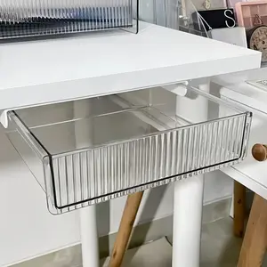 Office Desk Drawer Organizer, Transparent Storage Box, Cosmetic Organiser, Suitable for Stationery, Office and Student Desks, Wall-Mounted Design, Desk Accessories