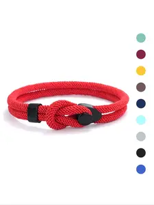 Men's Minimalist Durable Paracord Wristband, Fashionable Knot Design Bracelet for Men, Trendy All-match & Exquisite Jewelry for Birthday Gift, Jewelry Gifts, Elegant Minimalist Bangle, Casual Accessories