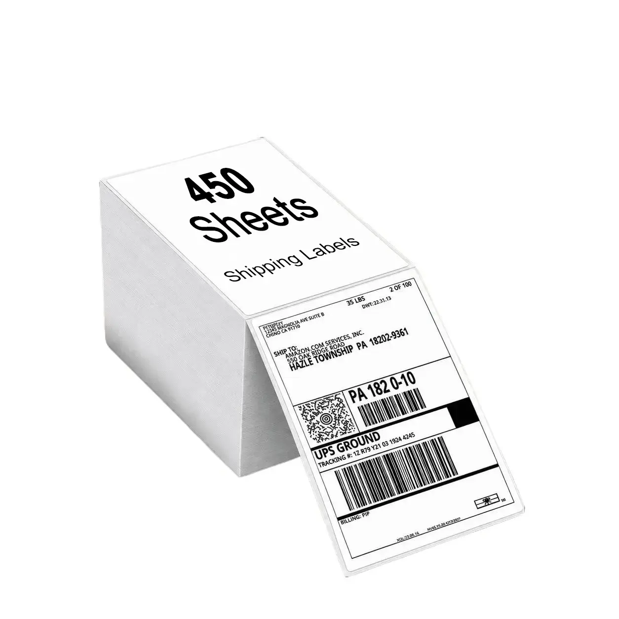 6×4-inch Thermal Shipping Label Paper (450 Sheets) - Easy to Install, Smooth & Reliable Printing for Express Shipping, Warehouse Management Uses