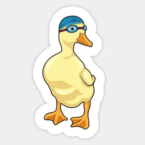Duck Swimming Swimming Goggles Sticker Duck Swimming Swimming Goggles Sticker