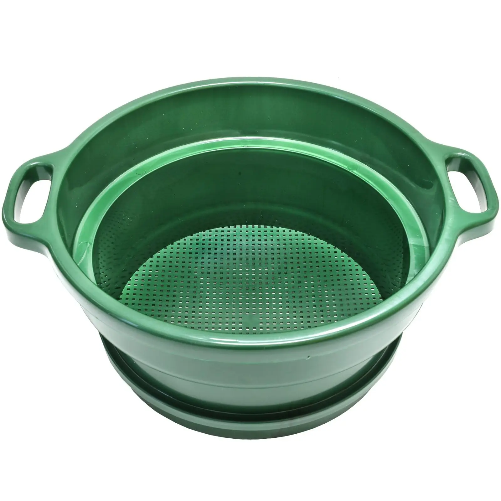 ASR Outdoor Deep Stacking 1/8" Classifier Screen with Built-in Handles, Durable 5 Gal Plastic Sifting Bucket for Gardening, Foraging, Gold Prospecting