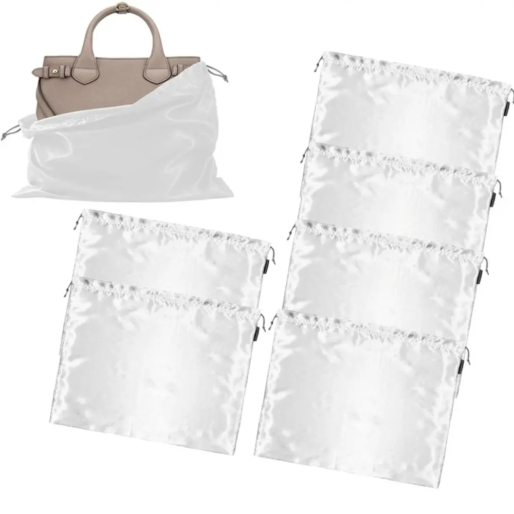 6 Pieces Silk Dust Cover Bags, Silk Dust Cover Protector Travel Storage Pouch, Dust Covers for Purse Shoes Boots