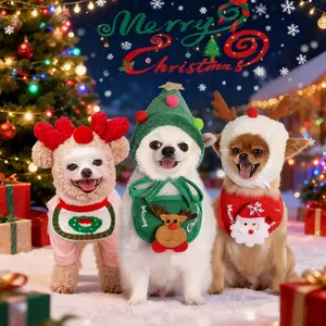 2025 New Pet Flocked Green Adorable Cute Christmas Tree Decor Beanie with Pom-Pom Pet Hat,Plush Pet Head Coverings Holiday Winter Hat for Parties &Gifts Halloween Small Pet Lace Bib Adjustable Cat Puppy Bear Party Hat