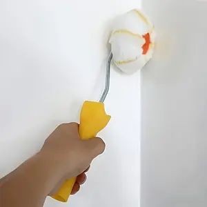1pc Corner Brush/roller, Pumpkin Shape Trimming Roller, Wall Corner Tool, Even Paint Application, Non-Slip Handle, DIY and Professional Use, Detailing