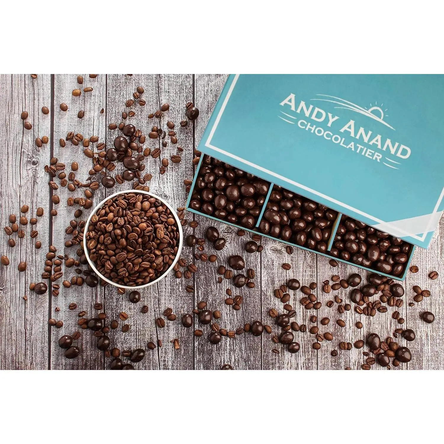 Andy Anand Dark Chocolate Covered Coffee Espresso Beans, 1 lb – Gourmet Gift Box for Men & Women, Birthday, Valentine's & Christmas Holiday