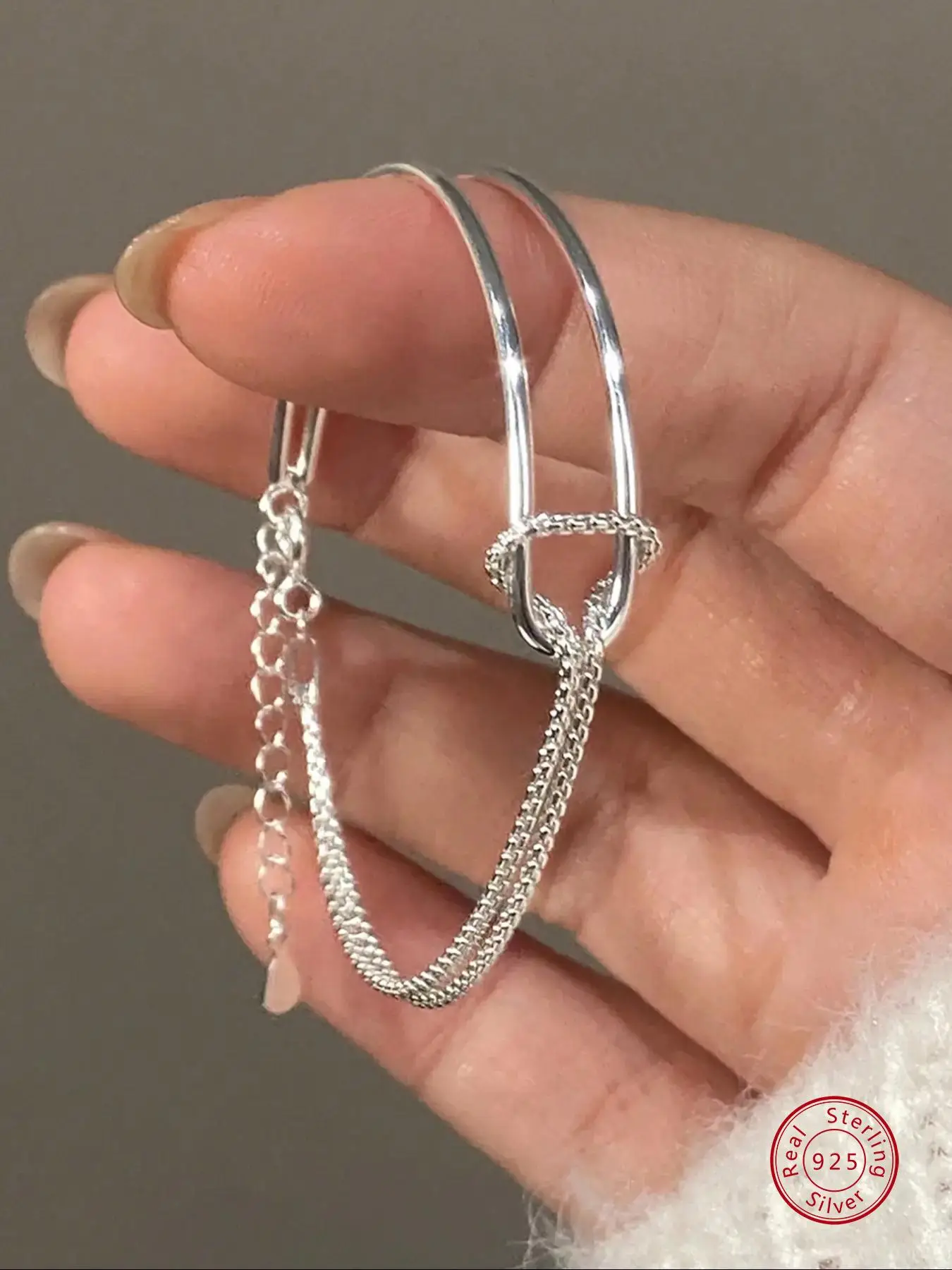 S925 Sterling Silver Double Layer Chain Bracelet, Fashionable Jewelry for Women & Girls, Trendy All-match & Exquisite Jewelry Back To School, Gifts wi