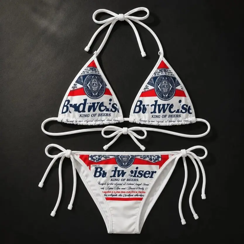 Vintage Y2k Inspired Beer Swimwear Set, String Bikini, Retro Summer Vacation Beachwear All Sizes