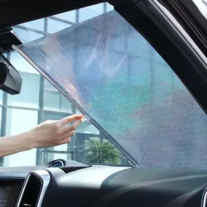 1pc Silver Retractable Suction Cup Roller Blind, Easy to Install, No Drilling Required - Light Filtering, Wireless Window And Balcony Blinds, Suitable for car, Universal Retractable Curtains, Collapsible Window Sunshade