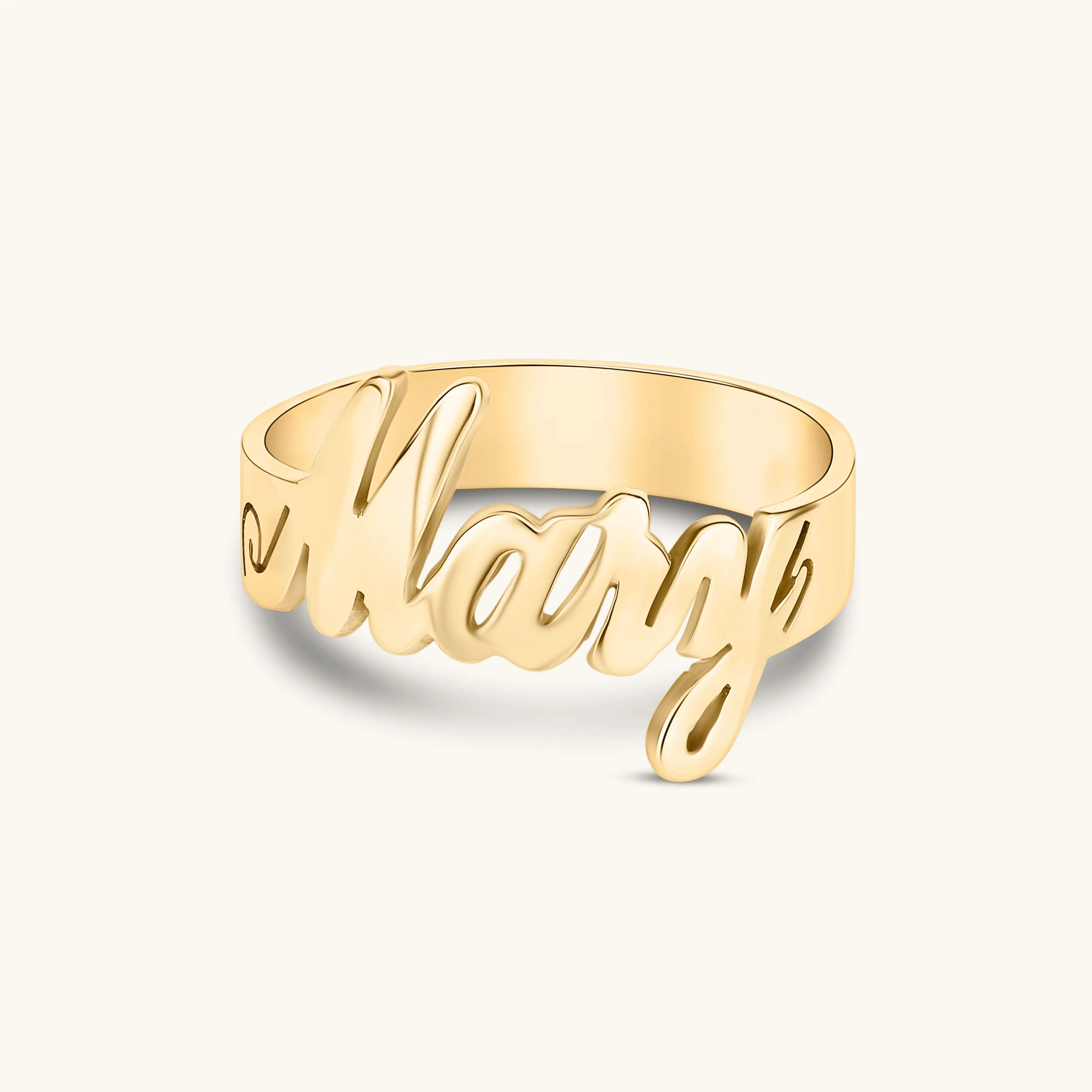 Personalized Cursive Script Name Ring