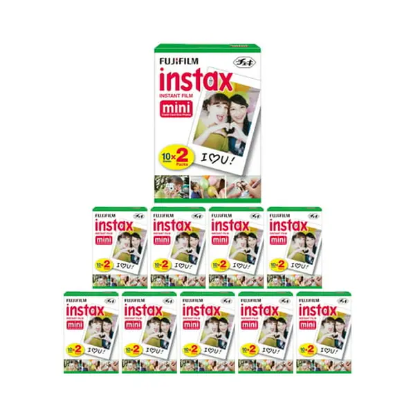 Fujifilm Instax Mini Twin Electronic Instant Film Pack - 200 Exposures, Flash-Compatible, Handy Camera Accessories