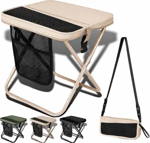 Ultralight Portable Folding Stool with Crossbody Carry Bag for Camping, Outdoor Hiking, Washer Dryer Stack Stand Accessory