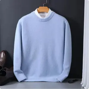 2024 Cashmere Sweater O-neck Pullovers Men's Loose M-3XL Knitted Bottom Shirt Autumn Winter New Korean Casual Men