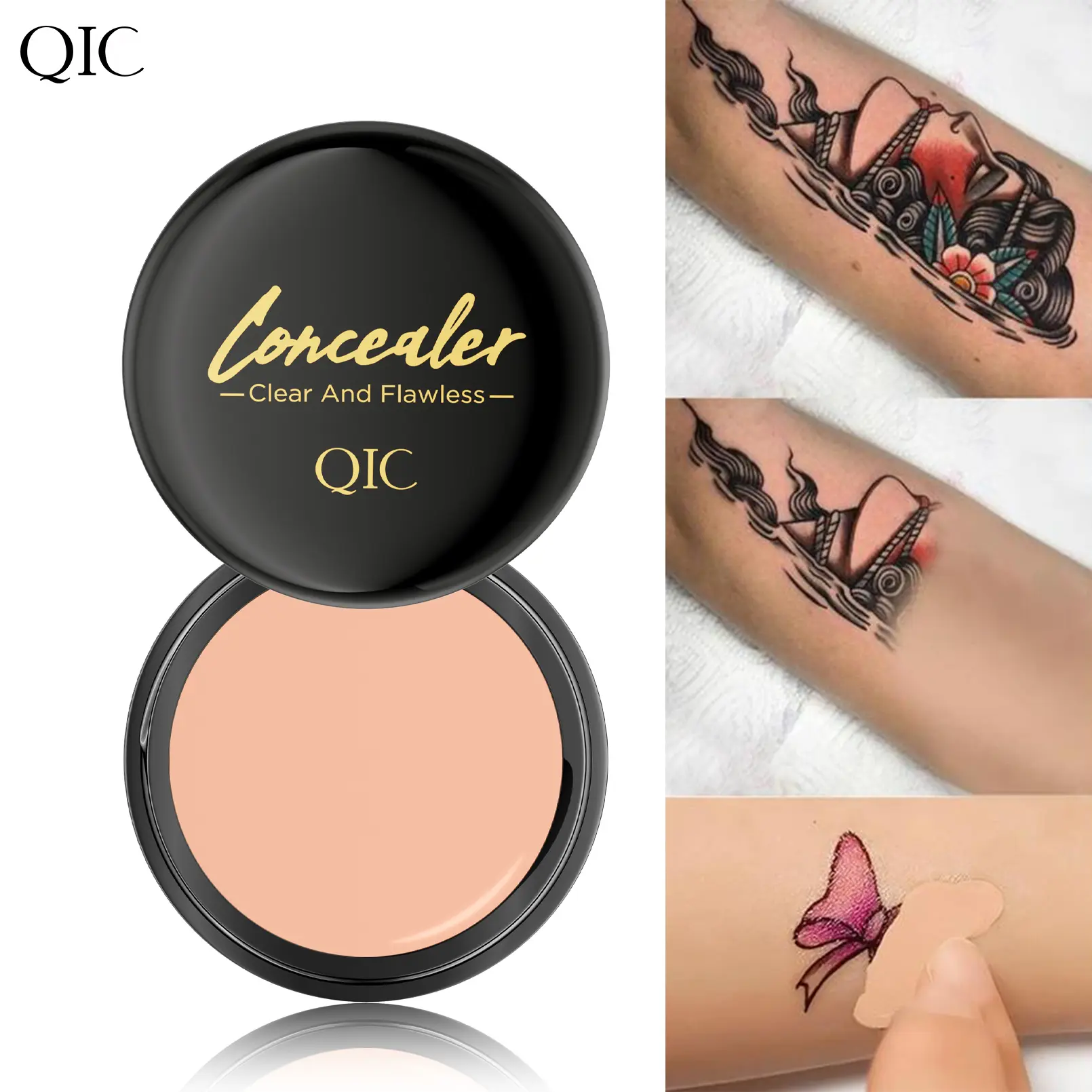 Waterproof Matte Concealer Cream – Long-Lasting Full Coverage Makeup Balm,for Face & Eyes,Covers Tattoos,Acne, Dark Circles, Scars & Spots,Blemishes & Pores.