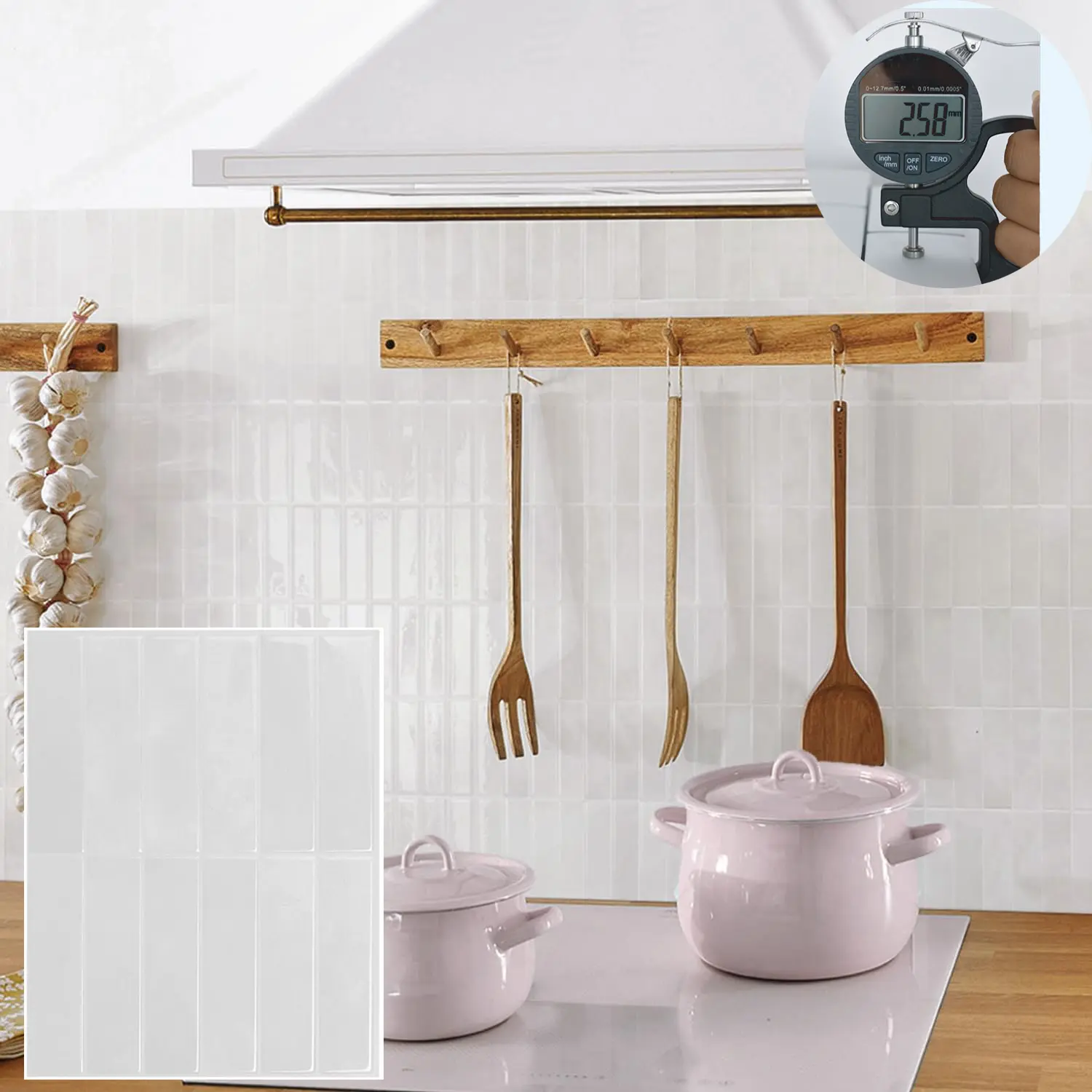 Peel-And-Stick 3D Wall Tile Backsplash, Self-Adhesive Oil-Resistant Waterproof Removable Panels, Kitchen Bathroom Decor, Easy Installation
