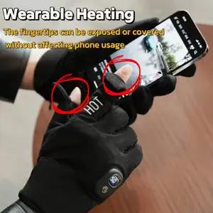 Electric Heated Gloves for Men & Women - 5Temperature Levels, Touchscreen Design, 3000mAh Rechargeable Battery - Ideal for Winter Outdoor Activities like Cycling, Motorcycle Riding, and Hiking
