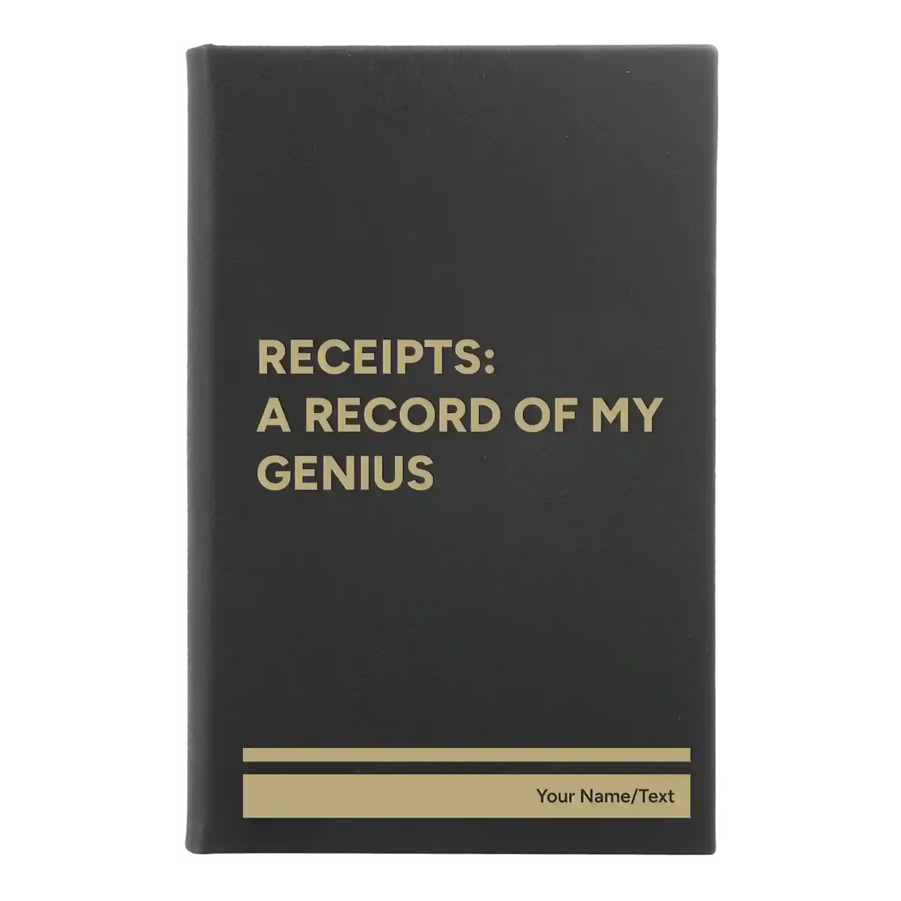 Personalized My Genius Leatherette Sketch Book (small) | Black/Gold
