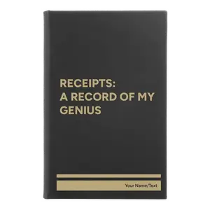 Personalized My Genius Leatherette Sketch Book (small) | Black/Gold