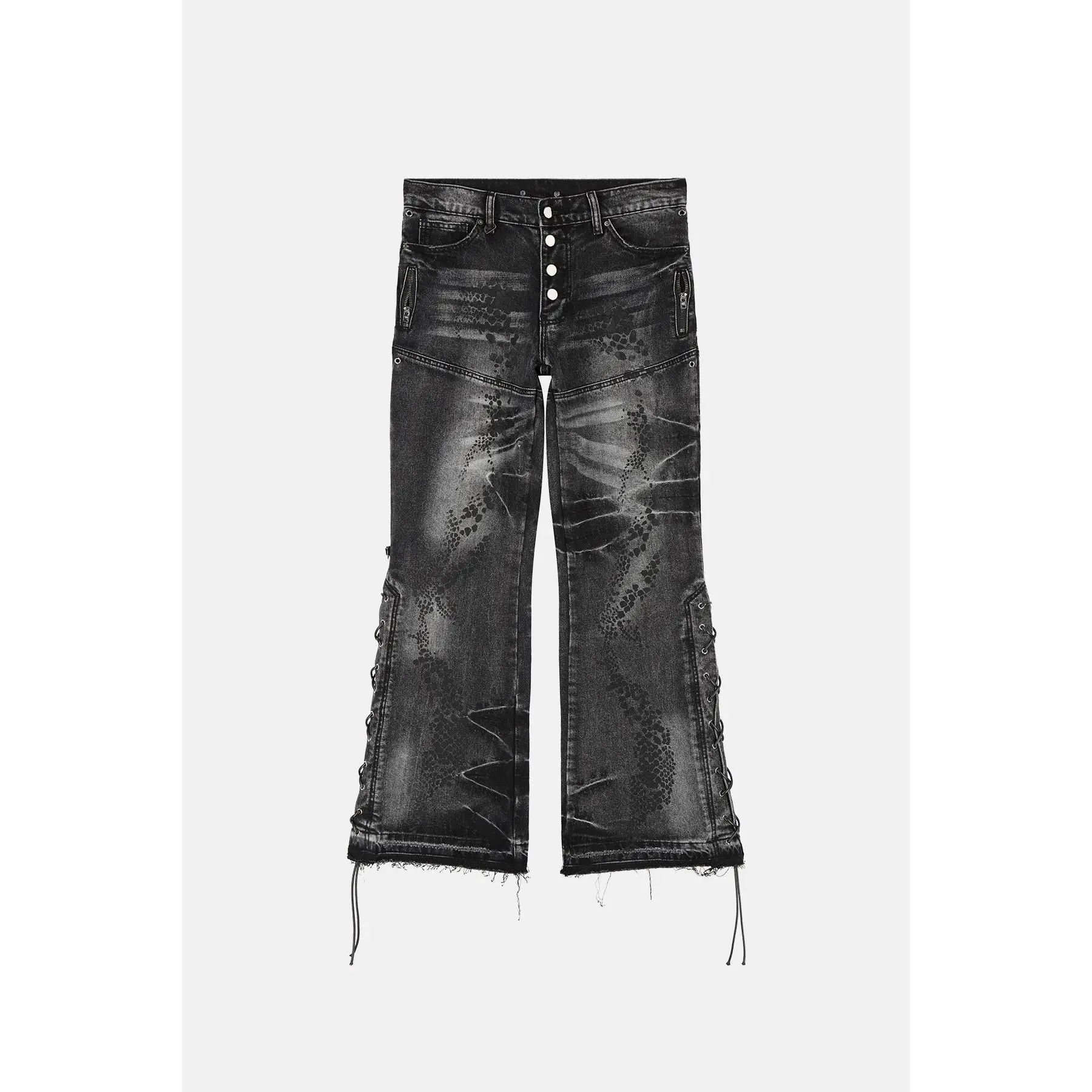 Snakeskin Flared Denim