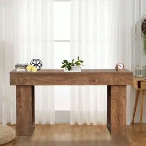 63" Wood Console Table, Farmhouse Wood Sofa Table Behind Couch, Rectangular Accent Table for Living Room, Hallway, Entrance, Foyer, Easy Assembly