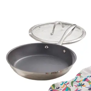 Princess House 10" Non-Stick Frying Pan with Glass Lid for Easy Cooking and Cleaning