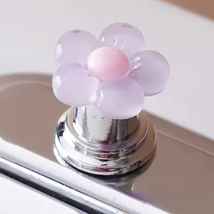 Elegant Floral Cartoon Toilet Flush Handle, Universal Toilet Tank Lever Easy Push Button, Stylish Bathroom Accessories for Modern Toilets
