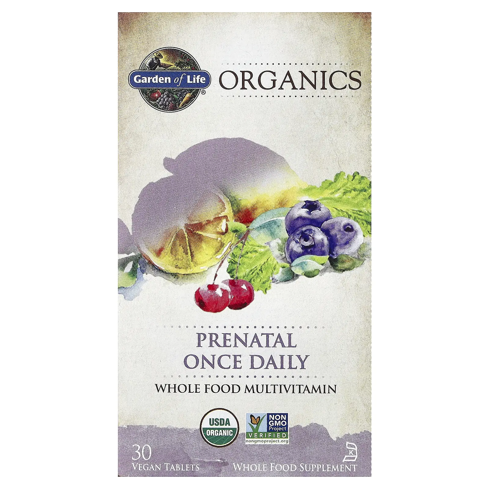 Garden of Life Organics, Prenatal Once Daily, 30 Vegan Tablets | HSA/FSA Eligible