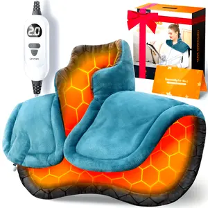 Graphene-Infused Heating Pad, Weighted Instant Heating Pads for Neck And Shoulders, Heated Wrap W/ 6 Heat Options 4 Auto-Off Timer, Gifts for Mom Women Christmas Birthday