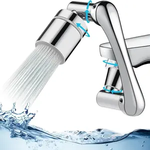 1080° Rotating Faucet Extender, Brass Sink Faucet Bubble Enhancer, Rotating Mechanical Arm Bathroom Faucet Extender, Kitchen Filter with Dual Spray Protection, Bathroom Fixture Accessories