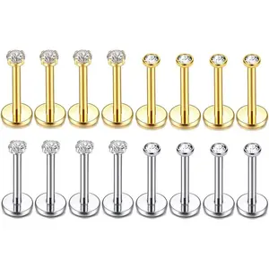 20G 18G 316L Stainless Steel Labret Monroe Lip Ring Studs Cartilage Helix Tragus Conch Daith Nose