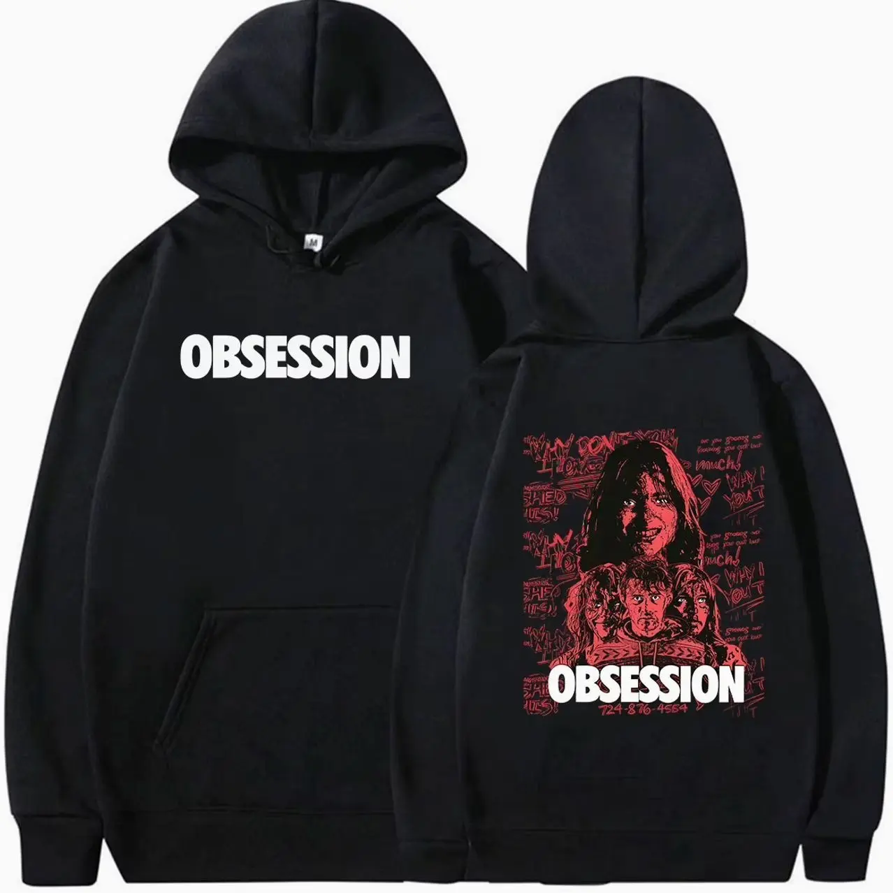 2026 Movie Obsession Horror Hoodie Men Women Vintage Fashion Pullover Sweatshirt Fleece Long Sleeve   Hoodies Streetwear K