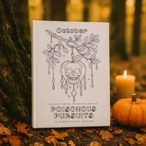 October - Storybook Journeys - Hardback Planner with Coloring Breaks for Balance & Power - Poisonous Pursuits vs Productivity Edition - Autumn Apothecary Theme - Undated for Flexible Use
