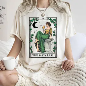 The Sassy Lass Shirt, Irish Tarot Card Tee, Funny St Patrick’s Day Shamrock Gift