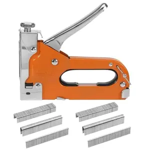 3 in 1 Stapler Nail Gun Staple Gun Nailer Upholstery Fix Furniture Tool Wood Frame Stapler Stainless Steel Hand Tool 600pcs Nail