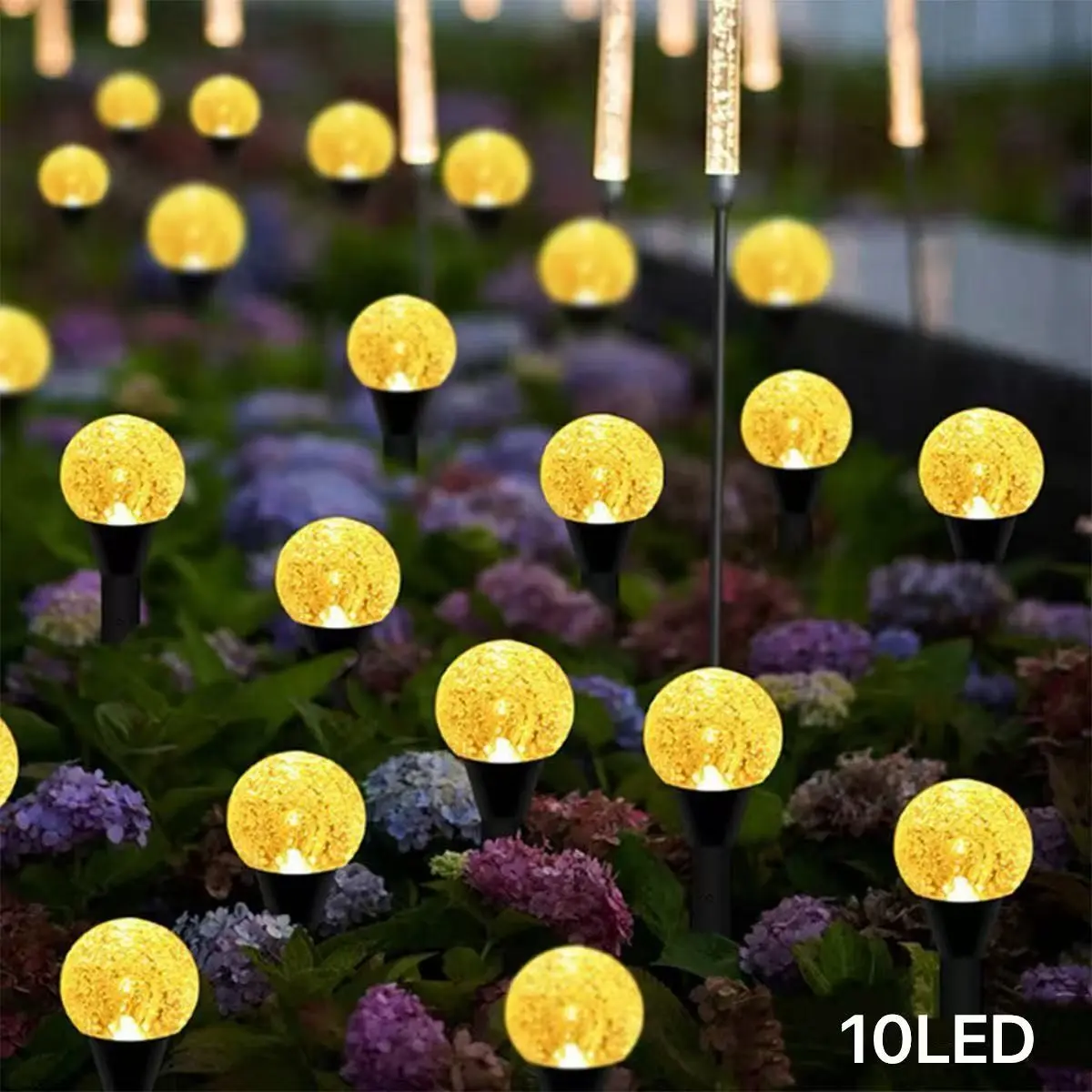 10led Solar Bubble Floor Lamp, 8 Modes Outdoor Waterproof, Solar Powered Light, Outdoor Solar Lighting, Halloween Christmas Lawn Garden Path Decor, Model 904-01