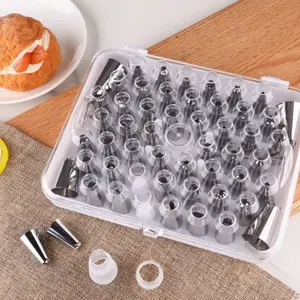 55-Piece Cake Decorating Set, Stainless Steel Icing Tips, Pastry Tools for Baking, Professional Cake Decoration Kit