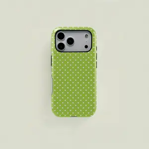 Dot Classic Polka Dot Protective Phone Case, Simple Pattern Print, Durable Two-In-One Protection, Fits iPhone 17-12 Pro & Samsung S25-S22 Ultra Series