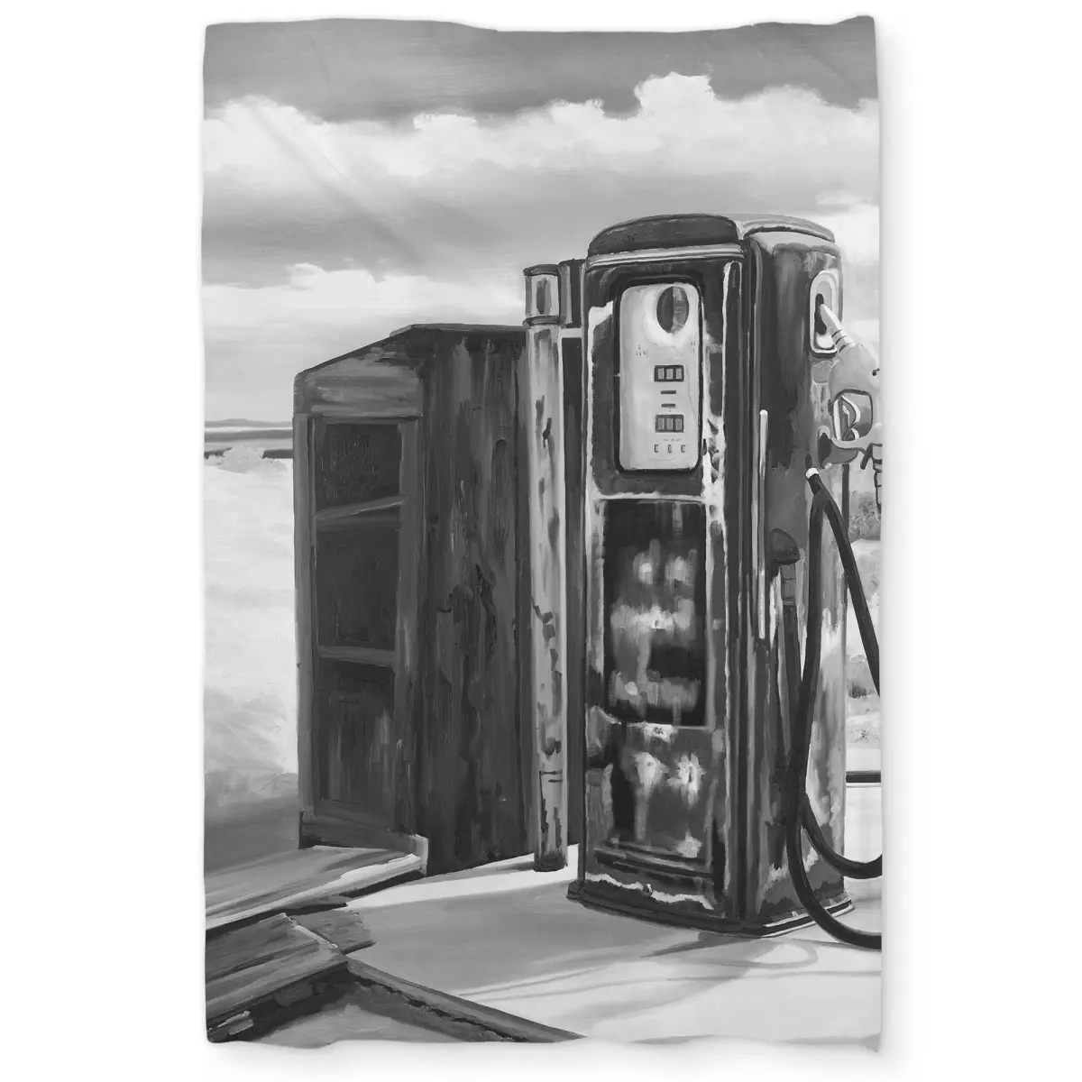 212 MAIN Twin Extra Long Duvet Set - Black Retro Vibe Gas Pump Print, Breathable Printed Linen Bedding, Twin Size Bedroom Home Decor Accent Textile