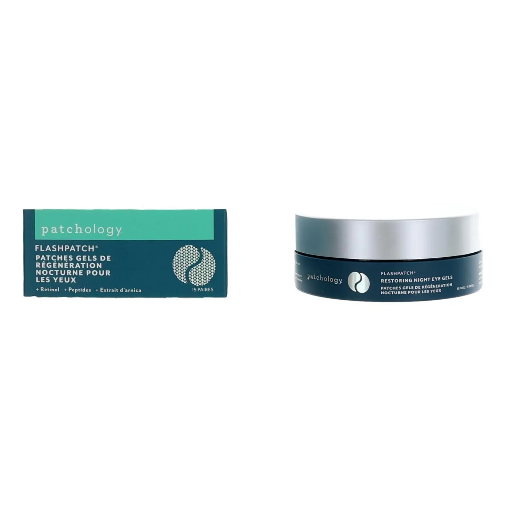 Patchology FlashPatch Restoring Night Eye Gels - Gentle Under Eye Patches for Overnight Treatment, 15 Pairs, Scent, Floral