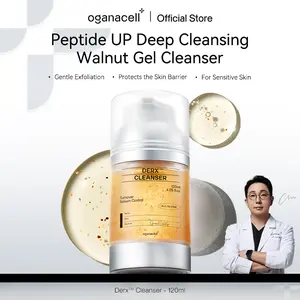 OGANACELL DERX Cleanser 4.05 fl oz Korean Exfoliating Face Wash with Walnut Flakes Amino Acids for Oily Acne-Prone Skin Gentle Daily Cleanser Vegan Cruelty-Free Facial Gel - Cleansing Summervibes