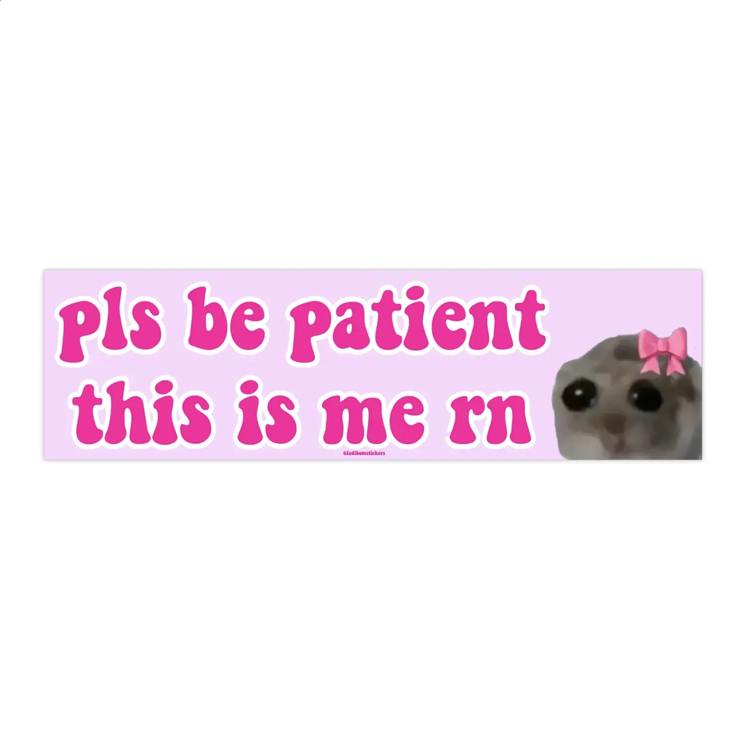 pls be patient this is me rn | Funny Meme Sticker | 8.7'' X 2.7'' | Waterproof Premium Quality