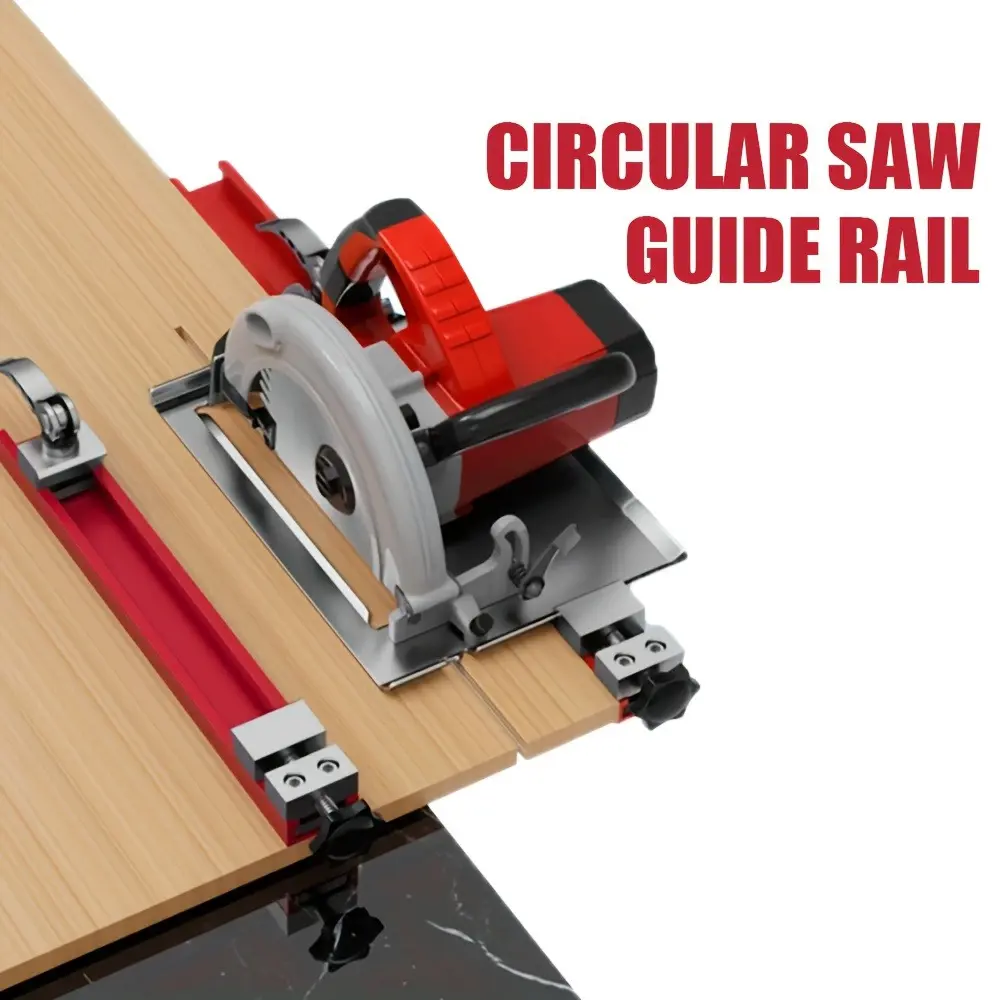 Adjustable Saw Guide Rail, Cutting Guide Rail, Precision Aluminum Alloy Track, Circular Saw Guide Rail for Woodworking Machines, Power Tool, Durable Heavy Duty Construction Tools Accessory
