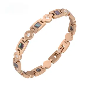 Nandudu Female Adjustable Pure Copper Magnetic Energy Healing Bangle with Crystal Accents - Arthritis Relief, Beautiful Bracelets, Daily Wear Health Jewelry Gift