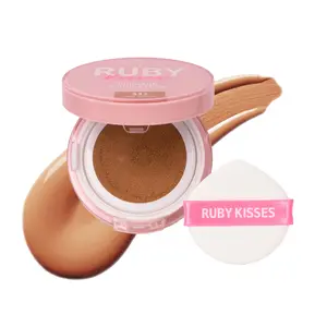 Ruby Kisses Cushion Foundation, Full Coverage, Lightweight, Breathable, Hyaluronic Acid & Bakuchiol, Skincare Benefits, Skincare for All Day Wear - Flawless, Concealer