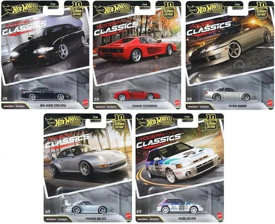 Hot Wheels 2026 Car Culture S Modern Classics 5 Cars Set, 1:64 Scale Model FPY86-961S-7E