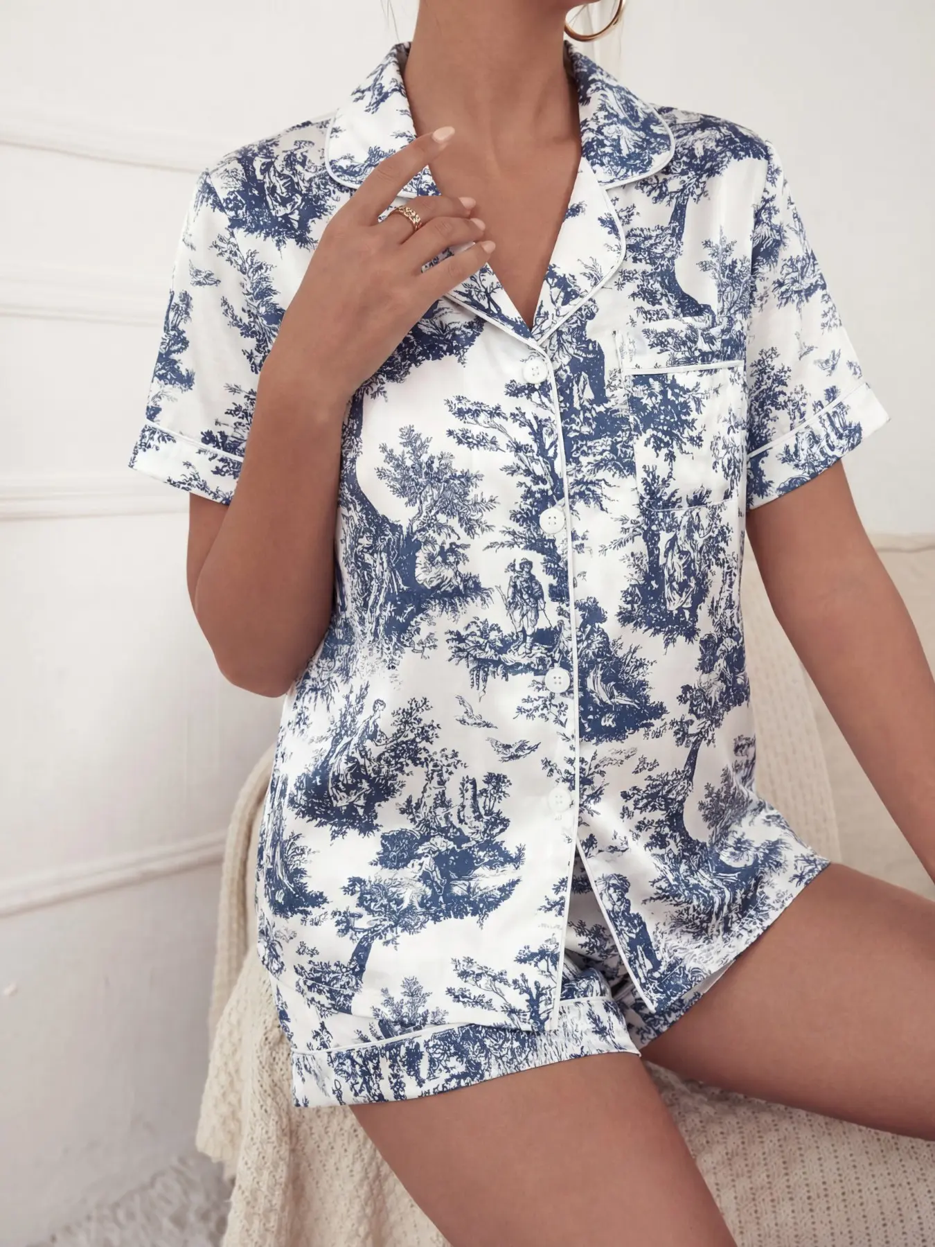 Ink Wash Print - Blue-Gray